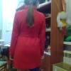Пальто на запах красный  44 размер