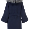 Пальто зимнее женское утепленное  Кашемир Темно-синий размер 46