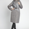Демисезонное пальто-плащ  серо-серебряного цвета