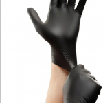 Перчатки винило-нитриловые черные S, текстурированные, 4 пары
